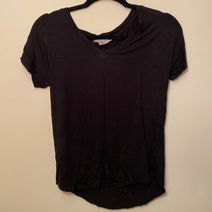 Black V-neck T-shirt